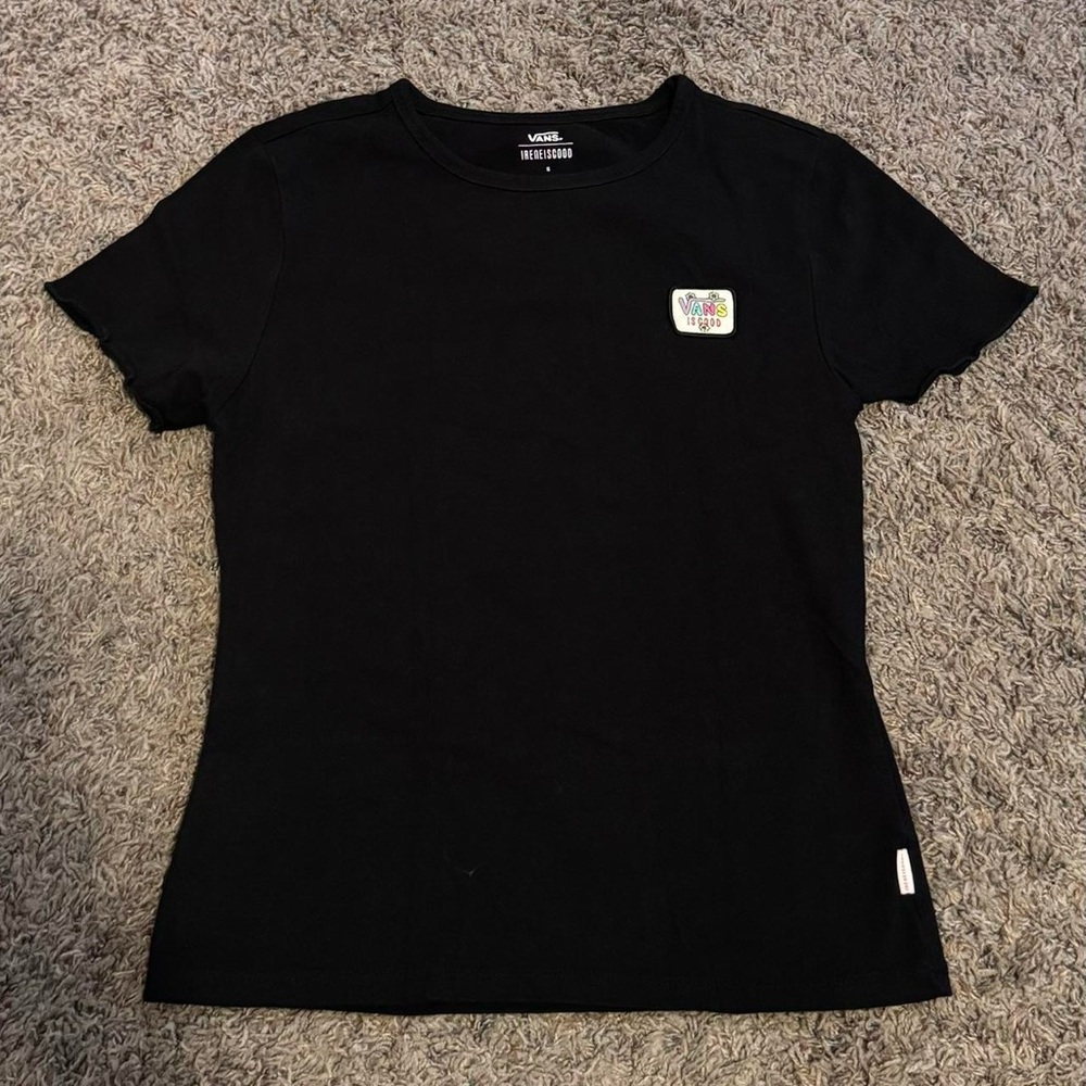 Vans Black Tee with Logo Accent